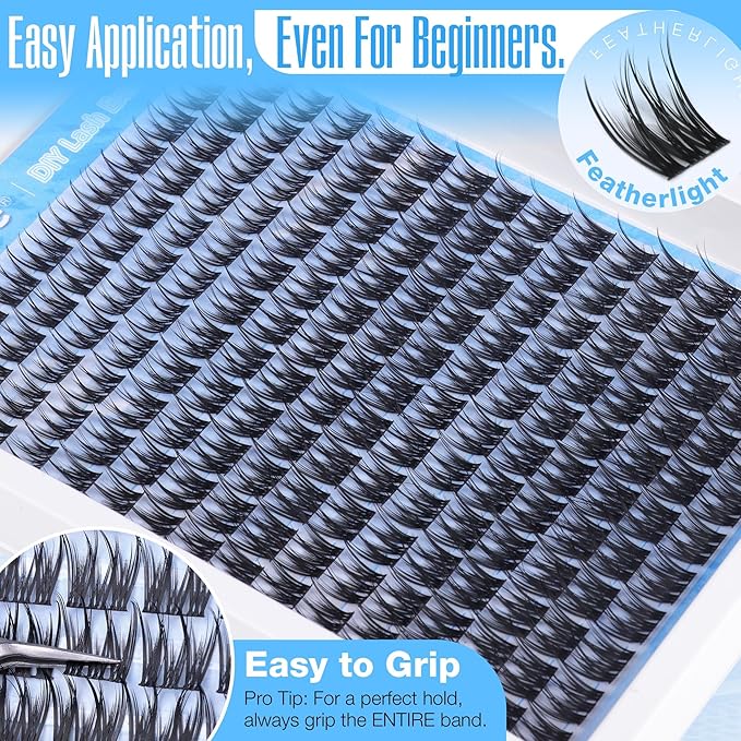 Lash Clusters Wispy Wet Cluster Eyelash Extensions 9-10-11-12MM Mascara Touch Lash Extensions C-Curly Natural Yet Noticeable Cluster Lashes For Clean Baddie Vibe by Mavphnee