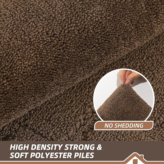 BEQHAUSE Door Mat 36" x 60", Non-Slip Door Mats Indoor Entryway Rugs Washable Low-Profile Absorbent and Stain Resist Floor Mats, Dog Door Mat for Front Back Door, Mud Wet Shoes & Paws, Brown