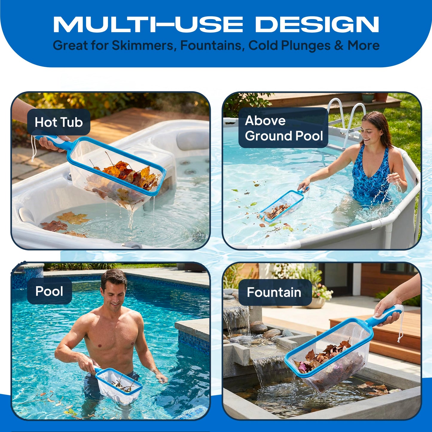 The Skimmie Swim-N-Scoop in-Pool Handheld Skimmer Net for Scooping Debris, Leaves, and Bugs While Swimming