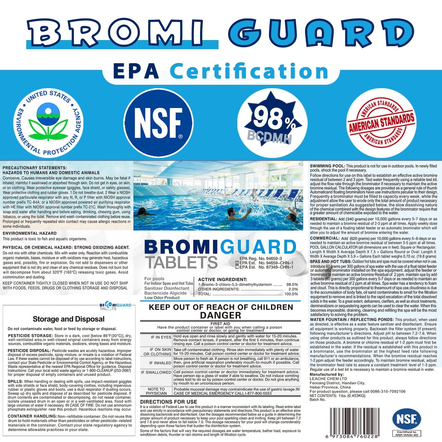 Bromine Tablets for SPA Hot Tub 1lb Brominating Tablets Booster Eliminates Bacteria Algae Soft Water Feel No Chlorine Odor Chemical Sanitizer Chlorine Alternative