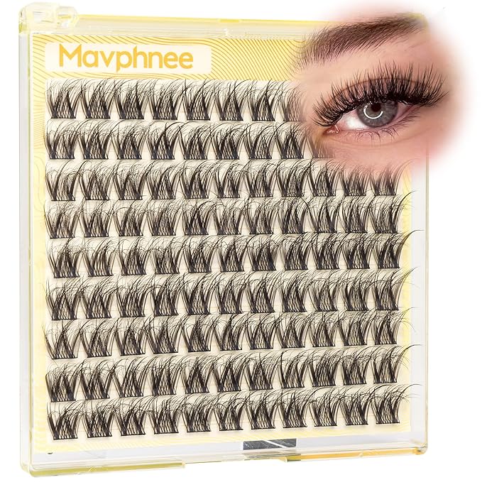 14MM Lash Clusters Natural Cluster Eyelash Extensions Wispy Cluster Lashes Extension 5D Fluffing Individual Lashes Whispy Eyelash Clusters 99Pcs for Everyday Wear