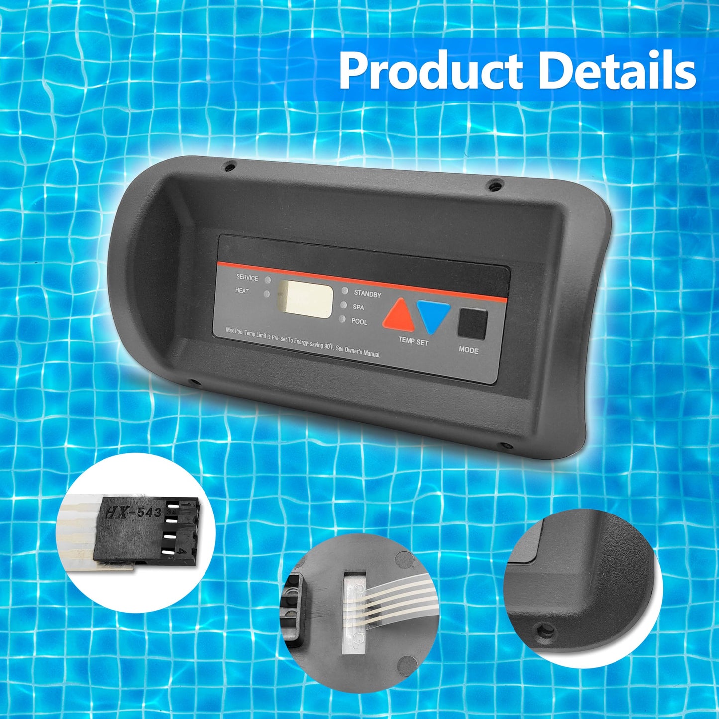 Bezel and Keypad Assembly Replacement Kit FDXLBKP1930 Compatible with Hayward Universal H-Series Low NOX Pool Heater Fits Models H150FDN, H200FDN, H250FDN, H300FDN, H350FDN, H400FDN, H150FDP
