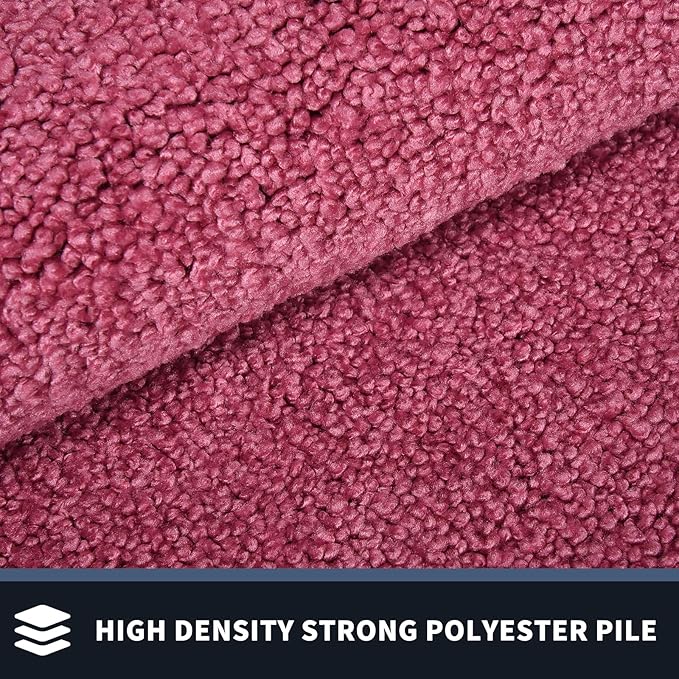 PURRUGS Dirt Trapping Door Mat 24" x 60", Non-Slip Washable Entry Mat, Dog Doormat, Front Door Mat, Super Absorbent Entrance Mat for Muddy Shoes & Paws, Pink & Burgundy Red