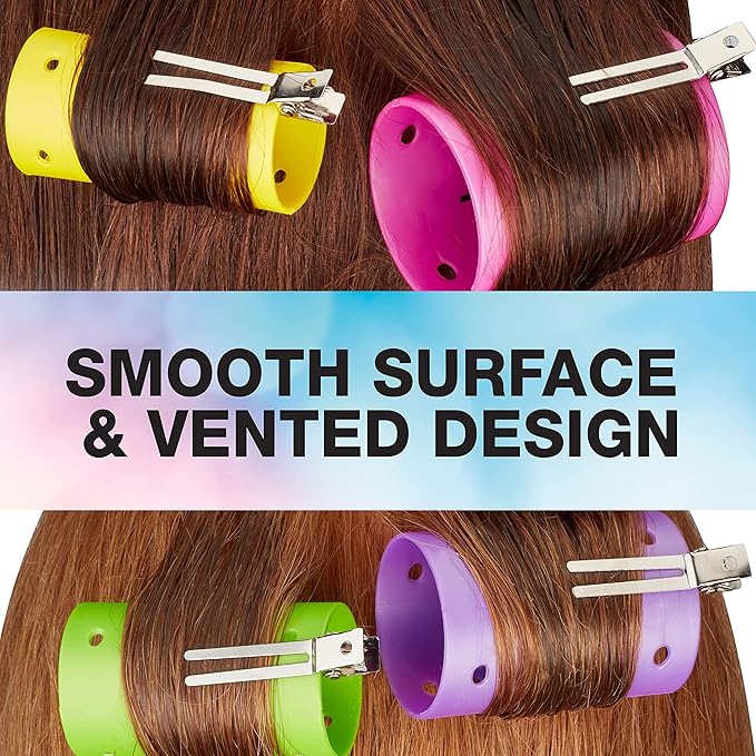 Conair Magnetic Hair Rollers, Curlers in Assorted Sizes and Colors, Rollers Curler Set with Comb Clips Included, 75-Piece