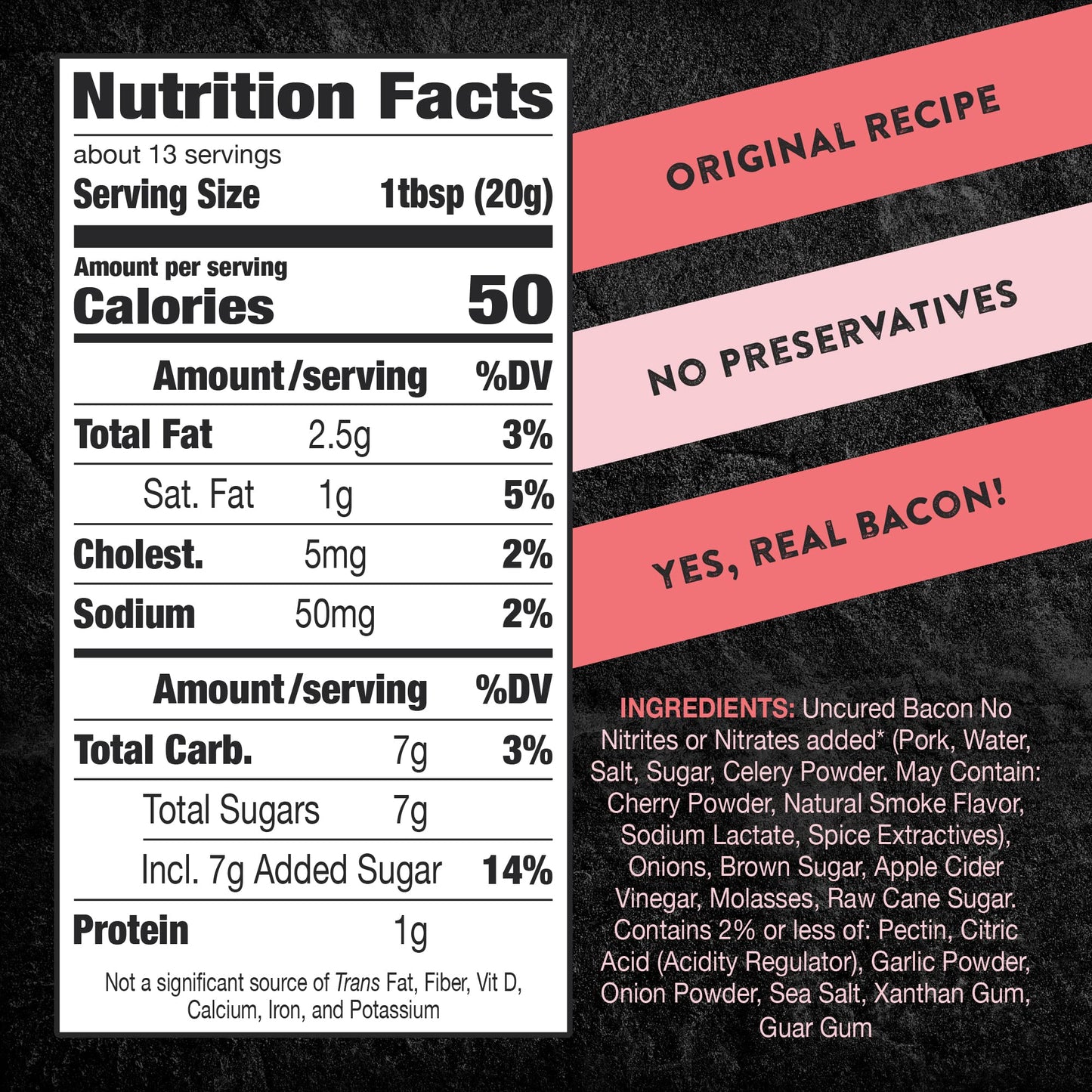 TBJ Gourmet Classic Bacon Jam - Bacon Top Ingredient - Premium Spread No Preservatives