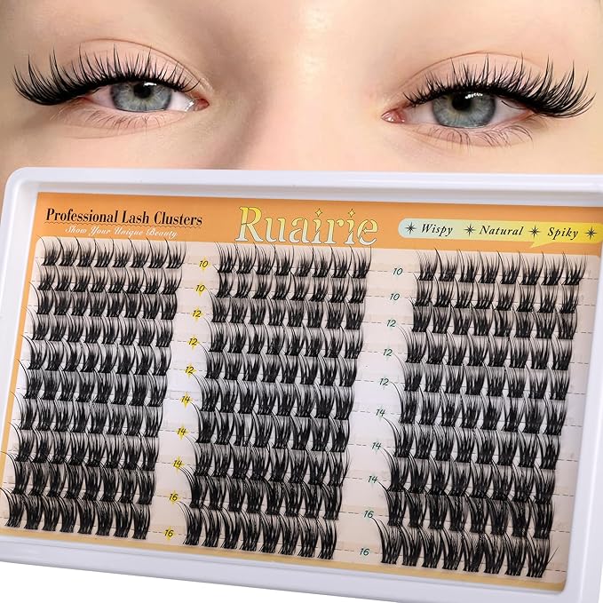 Manga Lash Clusters Natural Eyelash Clusters Wispy Cluster Eyelash Extensions Spiky Lashes Clusters with Soft Thin Band 240PCS Daily Wear Eyelashes Clusters C-Curly 10-16mm DIY Lash Extensions