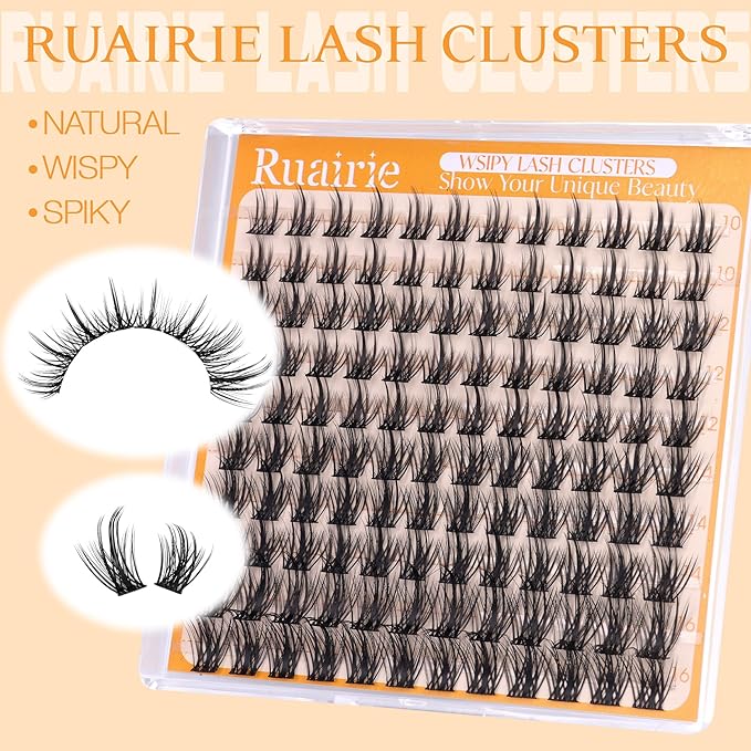 Lash Clusters Wispy Lashes Clusters Volume Manga Eyelash Clusters Natural Cluster Eyelashes Extensions DIY 10-16mm 120pcs Lash Extension C Curly False Lash Clusters with Thin Band by Ruairie