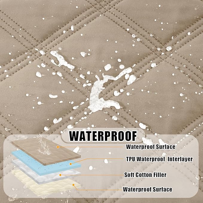 Smiry Waterproof Dog Bed Cover Blanket 40x70, Soft Reversible Pet Blanket, Washable Leakproof Cats Dogs Couch Cover for Sofa, Couch, Furniture, Taupe/Beige