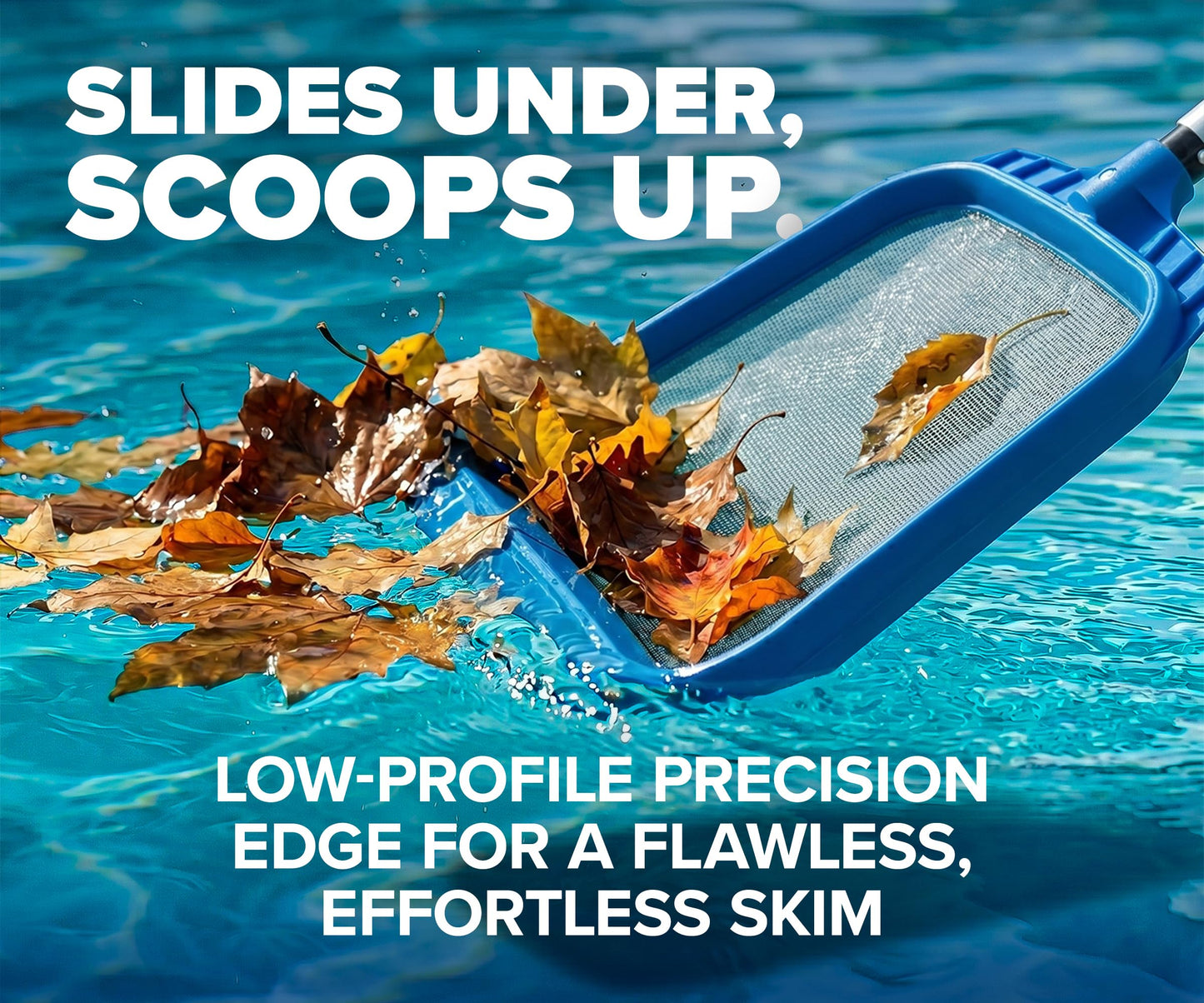 Pool Leaf Skimmer Net for Cleaning // Heavy Duty Pool Leaf Skimmer Attachment - Oversized 17 Inch with Self-Repairing Net // The Ultimate Pool Skimmer Replacement Net (Pole Sold Separately)