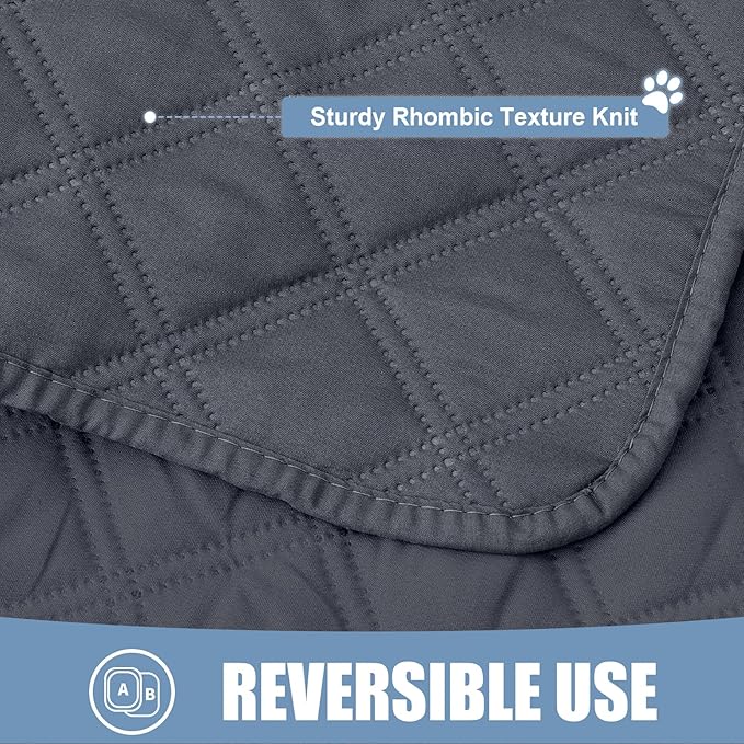 Smiry Waterproof Dog Bed Cover Pet Blanket, Soft Washable Dog Blanket for Furniture Bed Couch Sofa Reversible, Checkered (40"x70", Dark Grey/Dark Grey)