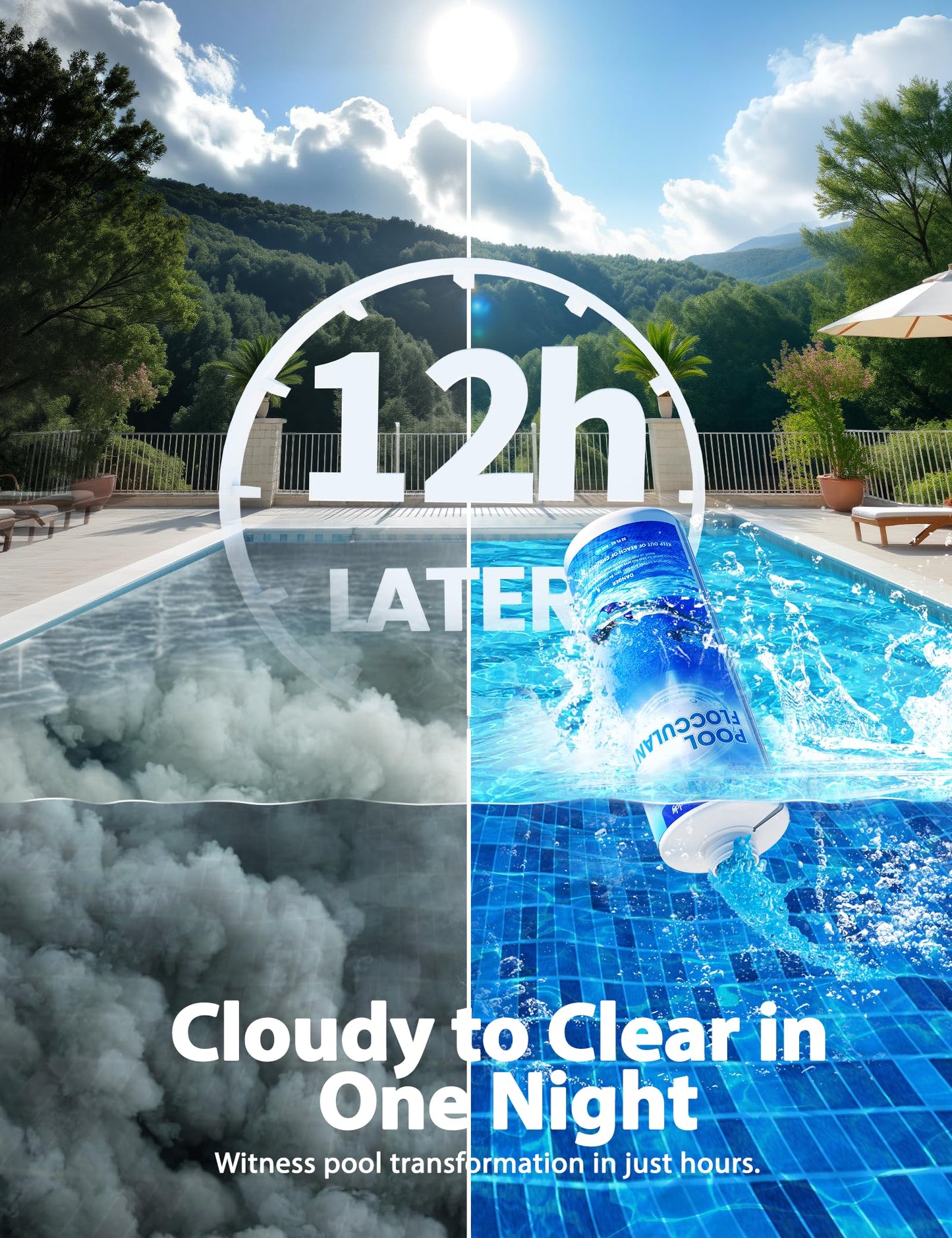 SUMMERBUDDY Swimming Pool Flocculant, Easy to Use，Works with Any Pool Type