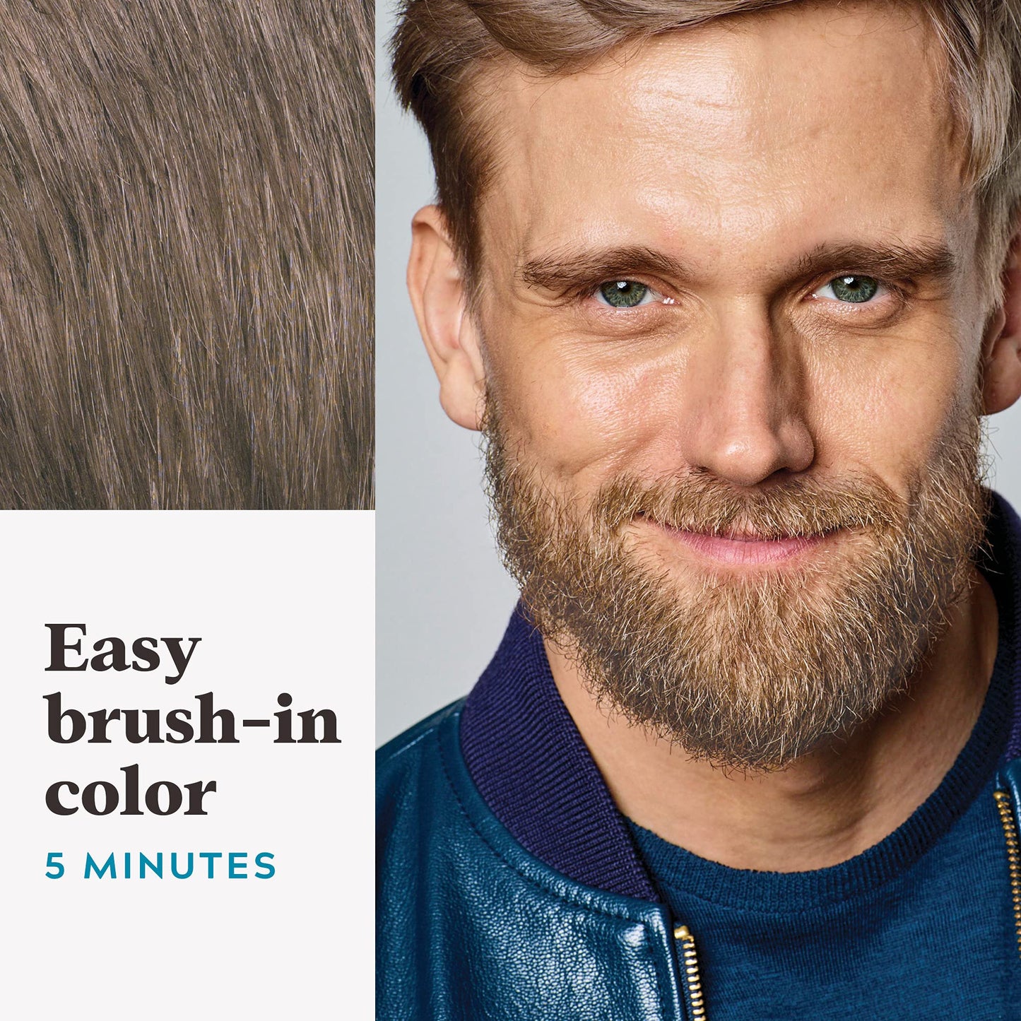 Just For Men Mustache & Beard, Beard Dye for Men with Brush Included, With Keratin Biotin Aloe and Coconut Oil for Healthy Facial Hair - Light Brown, M-25, Pack of 2 (Packaging May Vary)