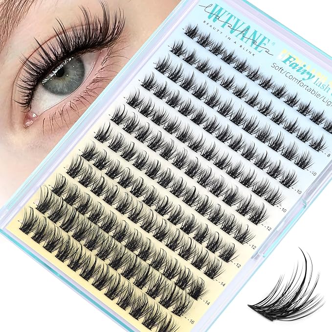 Lash Clusters Wispy Eyelash Clusters Manga Lashes Cluster Eyelash Extension Natural Lashes Clusters Fairy False Lashes DIY Individual Lash Extension Thin Band Lash Clusters with Spikes