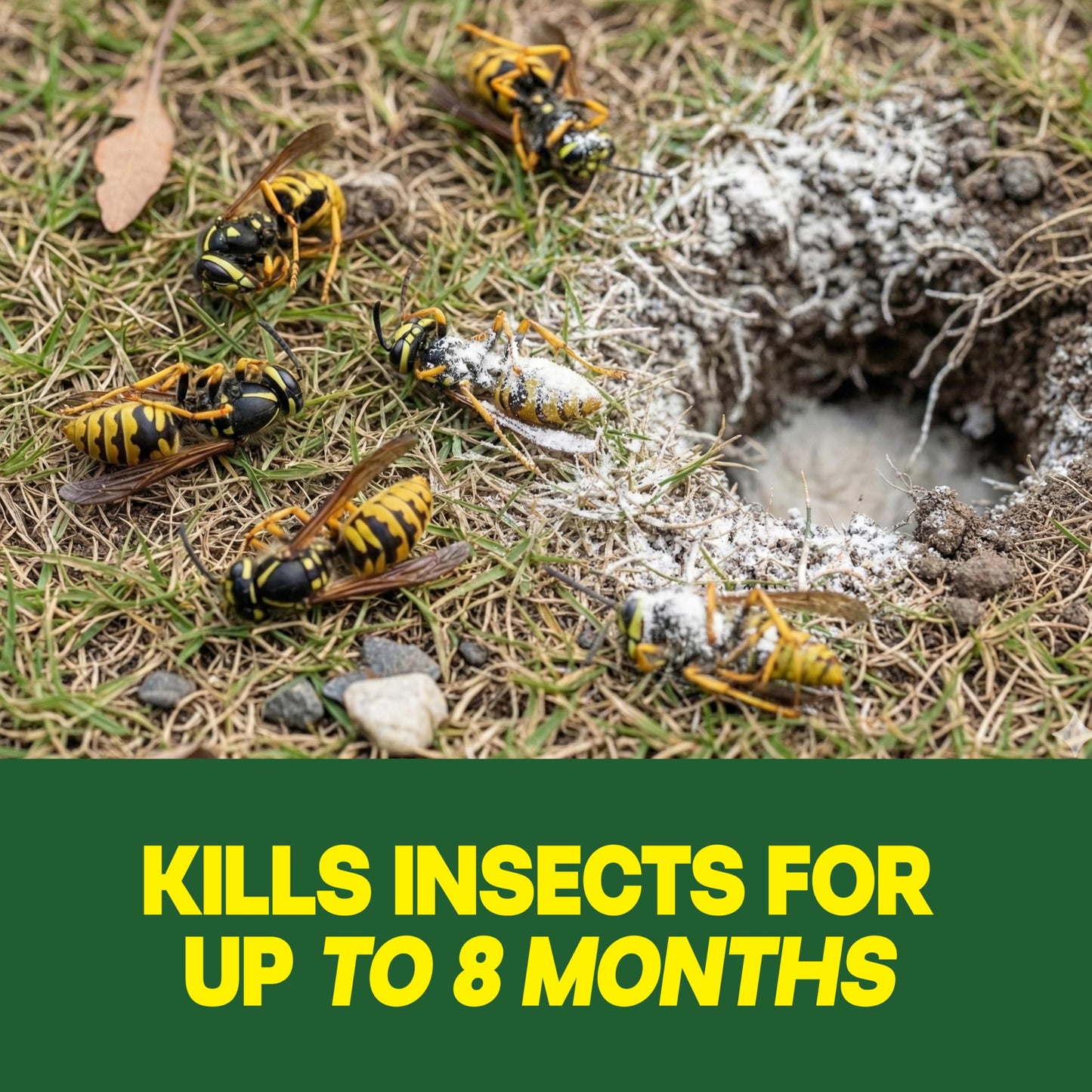 Raid Outdoor Wasp Ground Nest Killer, Dust Insecticide for Outside Household Use on Wasps, Fast-Working, Easy-to-Use and Odorless, 24 oz