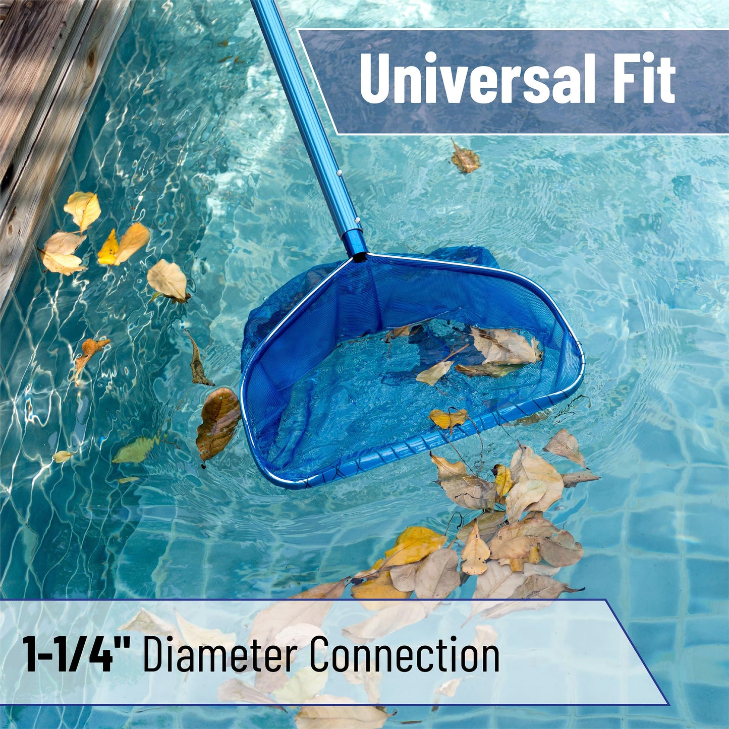 UNCO- Telescopic Pool Pole, 12Ft, Adjustable 3Piece Expandable Step-Up, Pool Brush Pole for Cleaning