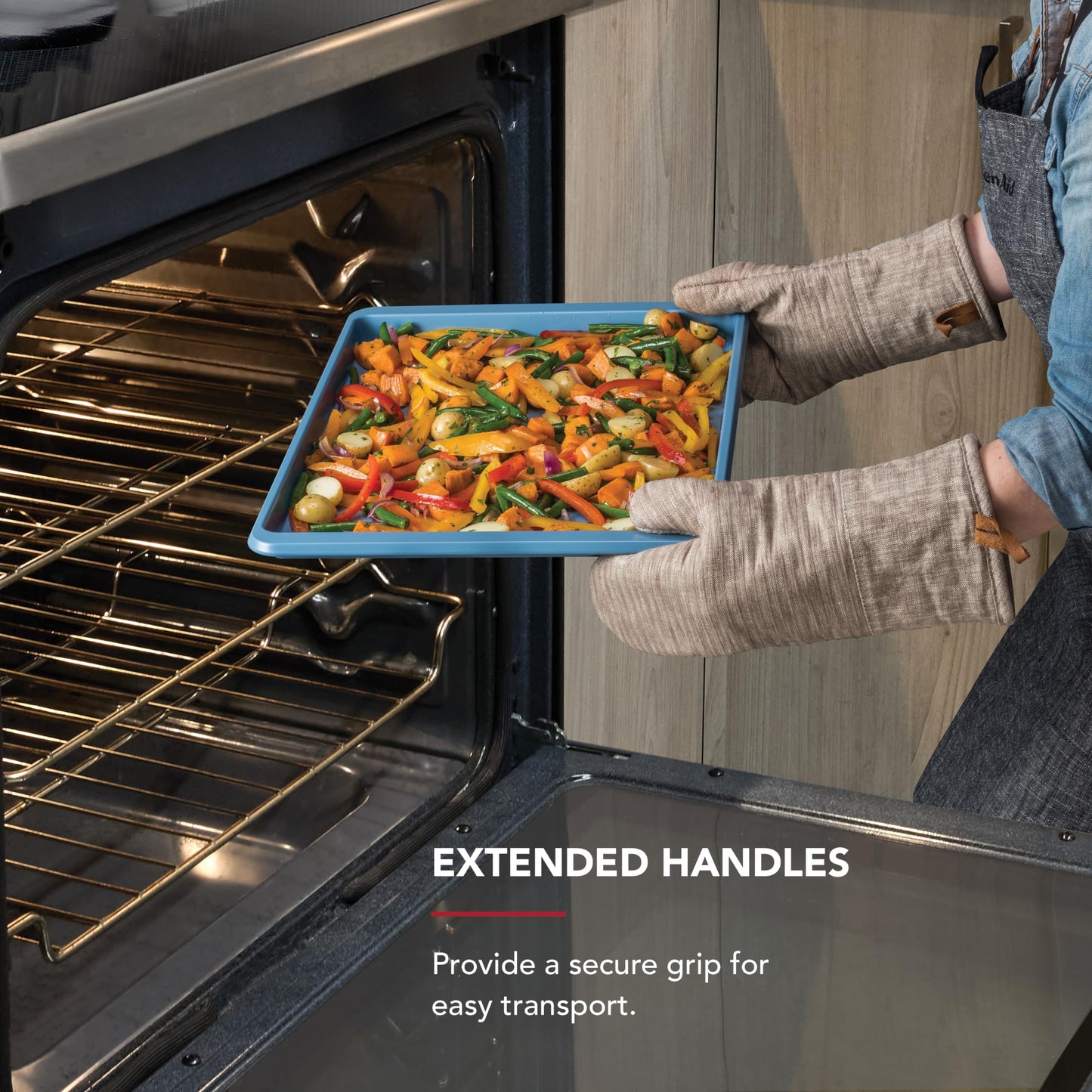 KitchenAid 13x18in Nonstick Aluminized Steel Baking Sheet, Blue Velvet