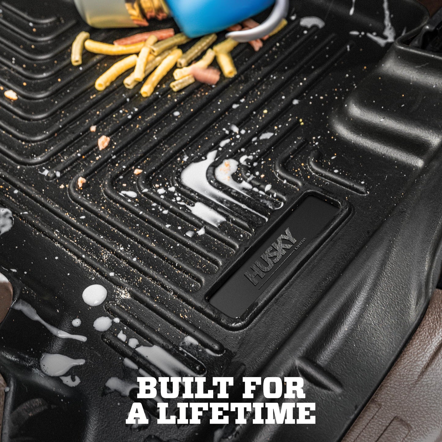 Husky Liners Weatherbeater Floor Mats | Fits 2015-2026 Ford F-150, 22-25 Lightning, SuperCrew (Crew Cab) & SuperCab (EXT Cab) | Front Row, 2-pc Black - 18361