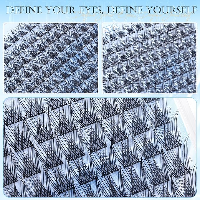 PHKERATA Wispy Eyelash Clusters Natural Lash Clusters 120 pcs Individual Lashes Clusters DIY Cluster Eyelash Extensions with Soft Lash Band, 10-16 mm