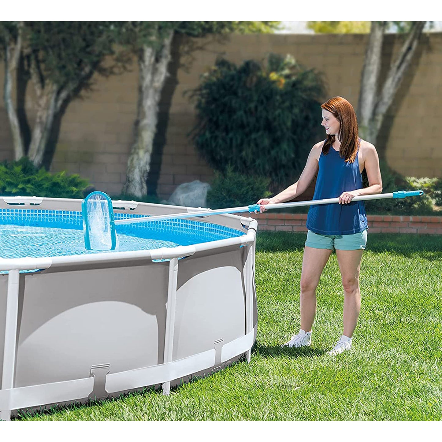 Intex 28003E Deluxe Above Ground Pool Maintenance Kit for Minimum 800 GPH Flow Rates with Vacuum, 110" Pole, Wall Brush and 24' Hose (Color May Vary)
