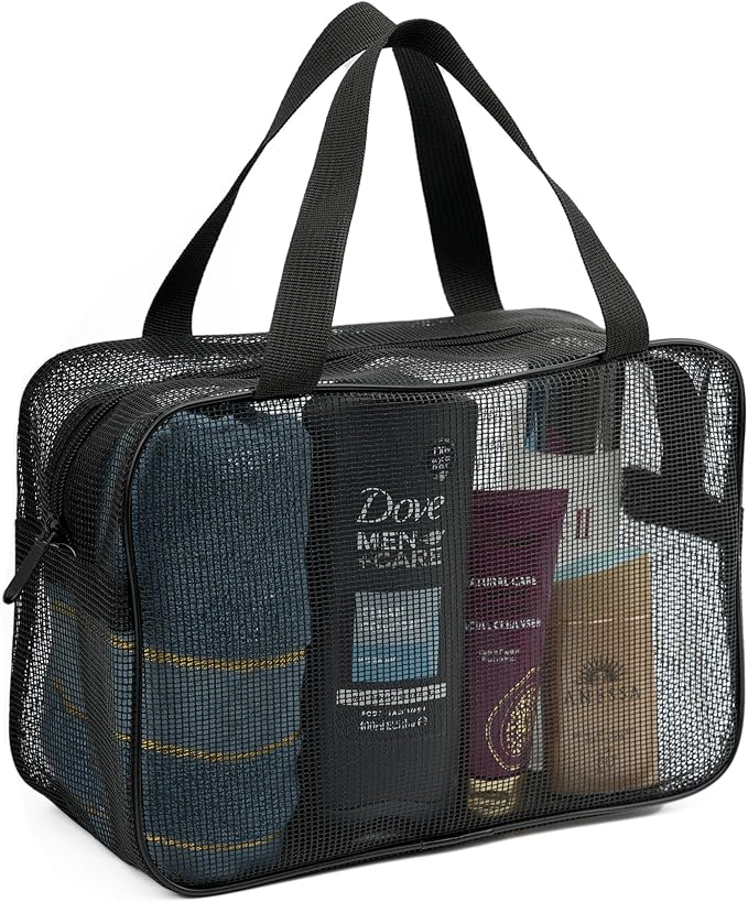 REDSINDA Mesh Shower Caddy Bag for Bathroom Gym Camping Portable Travel Mesh Toiletry Bag for Women Men