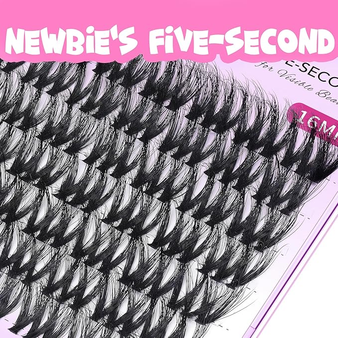 VEYESBEAUTY Lash Clusters Fluffy Individual Lash Extensions VBmuse 3D Layered Volume Eyelashes Thin & Invisible Band Wispy Faux Mink Lash Newbie's Five-Second Length 16mm