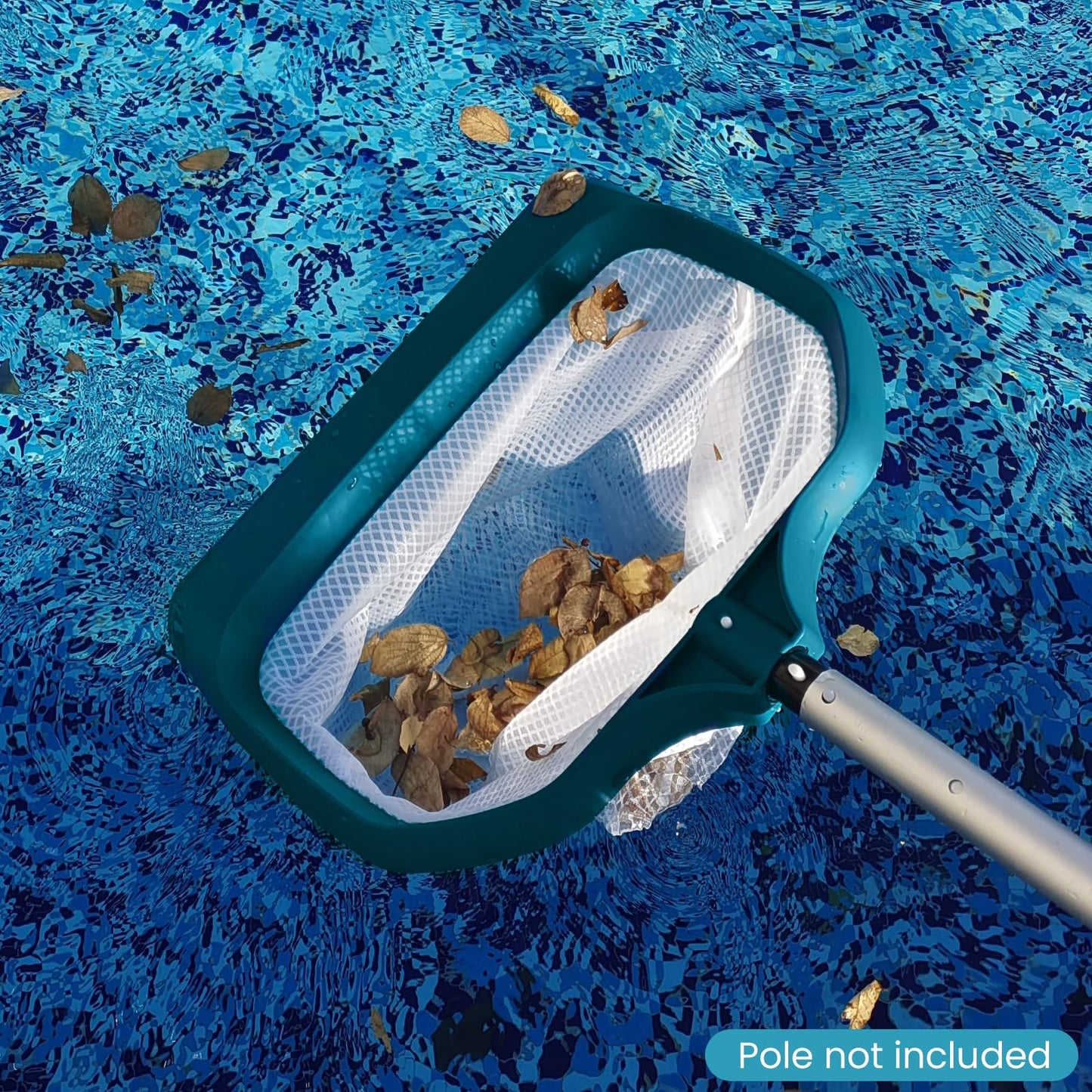 POOLWHALE Pool Skimmer Net - Upgrade Swimming Leaf Rake with Extra Wide Scoop Edge, Fine Mesh Nets for Pool Cleaning Leaves, Debris (Not Pole)
