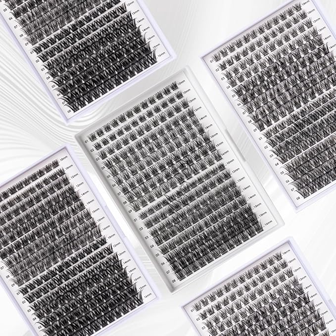 Lash Clusters 204 Pcs Individual Lashes Clusters Eyelash Extensions False Eyelashes DIY Lash Extension Kit Reusable False Eyelashes Natural Look Mix 10-16mm(DM20+DM23)