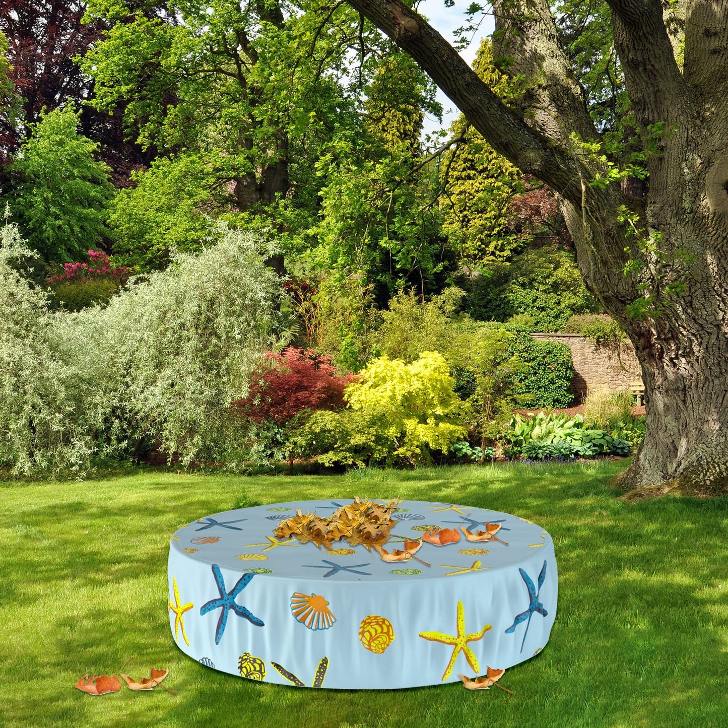 Ladadee Foldable Round Dog Swimming Pool Cover, for 32 "/63“/48” Collapsible Outdoor Tub, PVC Coating Waterproof and UV Protection, Leakproof Washable Kiddie Pet Small Paddling Bath Accessories