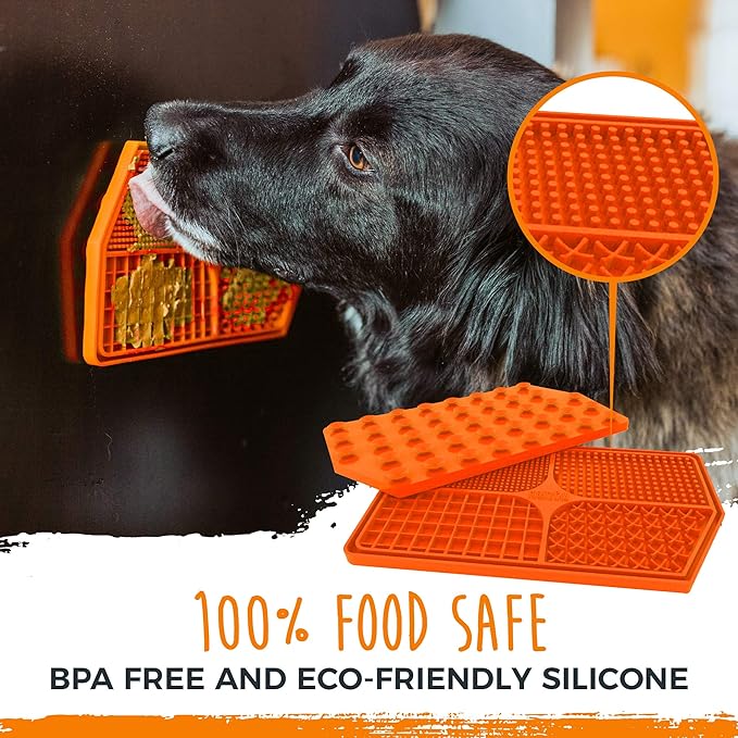Mighty Paw Interactive Dog Lick Pad | Anxiety Relief, Dishwasher Safe, 4 Textures. Great for Dental Health. Dog Enrichment Toys for Medium Dogs, Lick Mat for Dogs Large Breed
