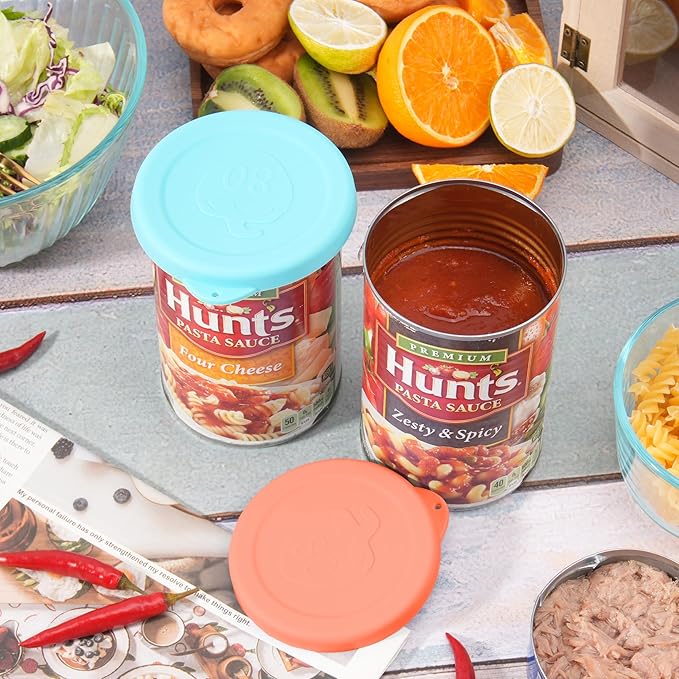 4PCs 3.5-inch/8.2cm Silicone Can Lids, Food Sealing Lids for 3.5-inch Can, Durable and Reusable Lids, Freezer Dishwasher Safe (Can NOT Included)