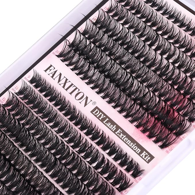 Cluster Lashes 280 pcs Lash Clusters D Volume Eyelashes Extensions 9-16 mm Mix 40D+50D Individual Lashes Thin Band Eyelashes Cluster for DIY Lash Extension Beginners (Lash Clusters)