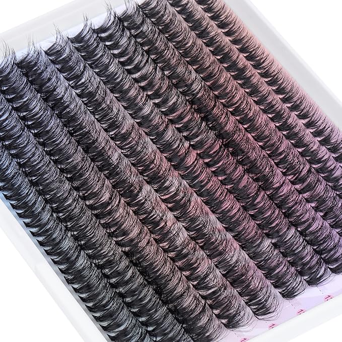 Lash Clusters 330Pcs Cluster Eyelash Extensions 40D Individual Lashes Fluffier D Curve Lash Clusters Extension DIY Wispy Volume False Eyelashes Clusters