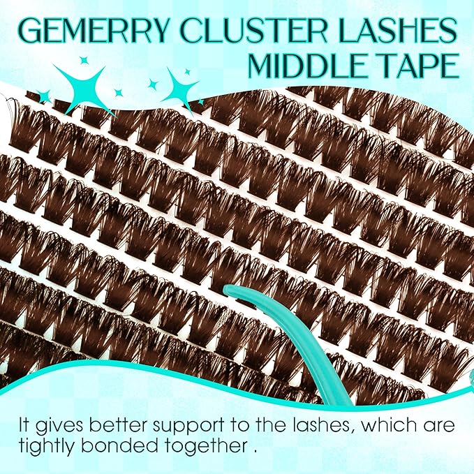 Brown Lash Clusters 280PCS Eyelash Clusters Natural Looking Individual Lash Extenison Fluffy Cluster Lashes DIY Lashes at Home by GEMERRY（200P-10-18mm-Brown)