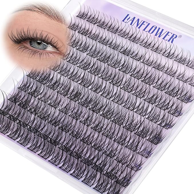 Natural Lash Clusters Wispy Eyelash Clusters 10-16mm Cluster Eyelash Extensions C Curl Cluster Lashes Clusters No Make up Individual Lashes by Lanflower