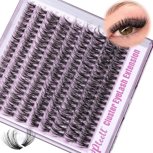 Fluff Lash Clusters Wispy Eyelash Clusters 10-18MM 180PCS Natural Cluster Eyelash Extensions DIY Airycute Individual Lashes Extensions