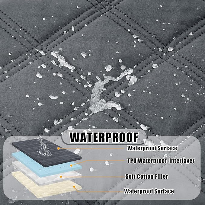 Smiry Waterproof Dog Bed Cover Blanket 40x80, Soft Reversible Pet Blanket, Washable Leakproof Cats Dogs Couch Cover for Sofa, Couch, Furniture, Dark Grey/Beige