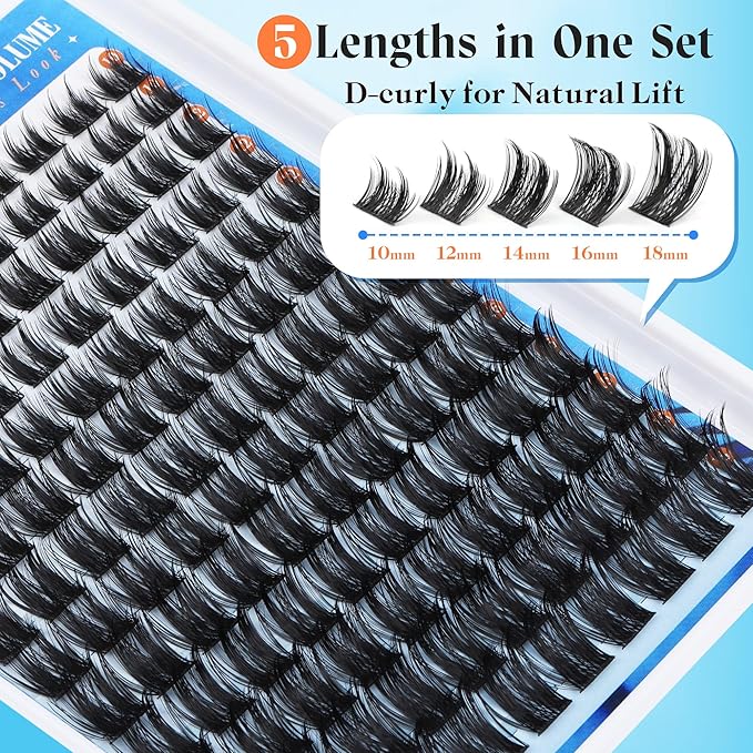 Eyelash Clusters Volume Lash Clusters Manga Spike Individual Lashes D-curly Wispy DIY Lash Extension 10-18MM Cluster Eyelash Extensions by Newcally