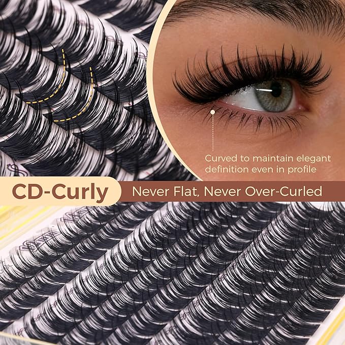Lash Clusters with Spikes Wispy Eyelash Clusters 12-16MM Manga Volume Cluster Eyelash Extensions CD-Curly Individual Lashes Anime Fluffy Cluster Lashes by Newcally