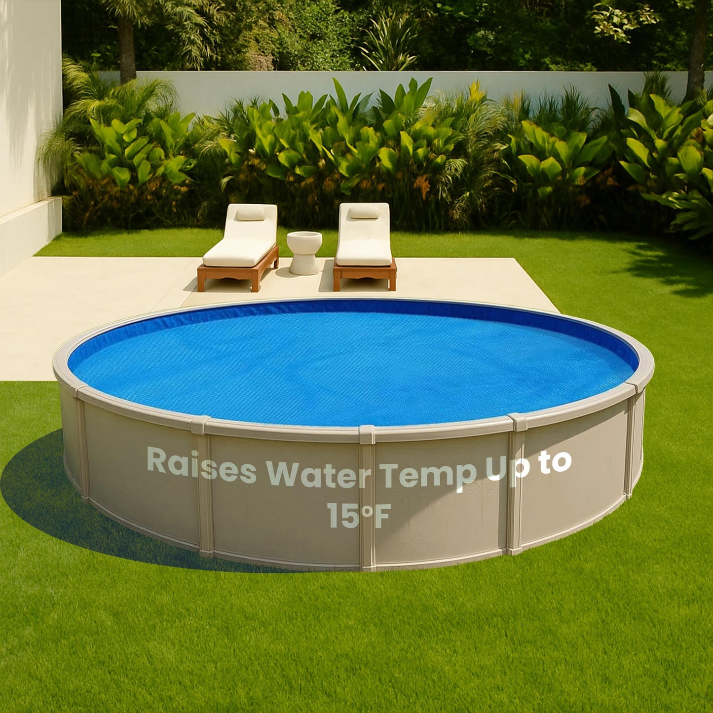Sun2Solar Solar Pool Cover 16 Mil | 16 Ft Blue Solar Blanket | Round Swimming Pool Cover | Water Conservation & Debris Protection