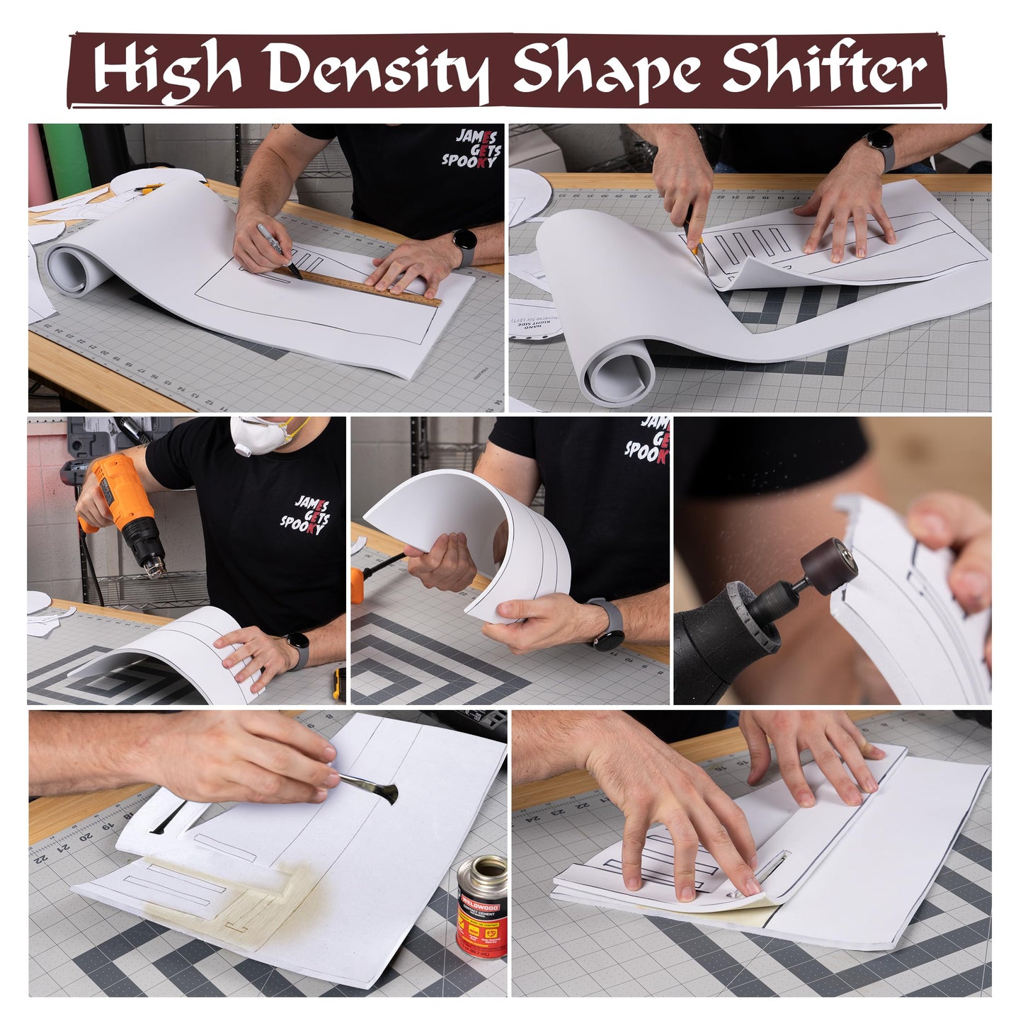 Shape Retention EVA Cosplay Foam 5mm (1mm-10mm) 14x39 inch White or Black High Density EVA Foam Sheets. Premium 85 kg/m3 Heat Shape Material for DIY Convention or Halloween Costumes by The Foamory