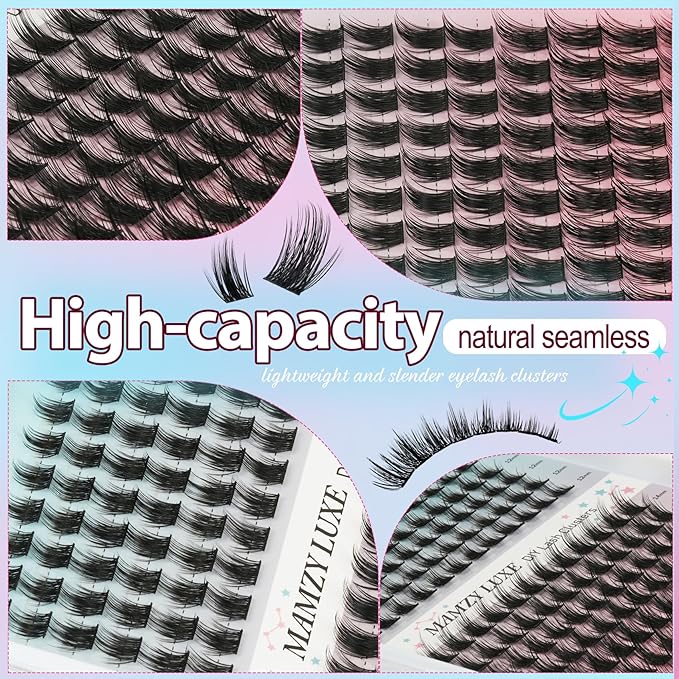 Wispy Eyelash Clusters Kit Manga Lash Clusters Kit 8-16MM 180Pcs Individual Lashes Clusters Natural False Eyelashes Spiky Thick Anime Cluster Eyelash Extension Kit by MAMZY LUXE