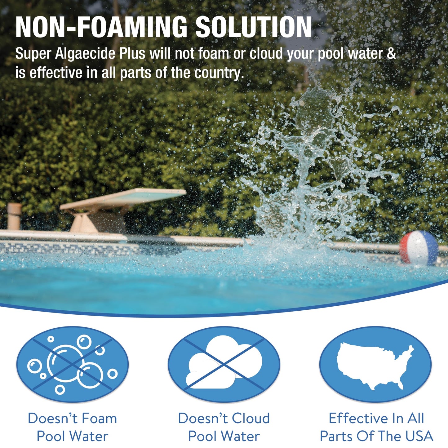 Doheny's Super Algaecide Plus | Pro-Grade | Effective Against Most Algae Types | 7.1% Chelated Copper (Chelated to Reduce Staining) | Non-Foaming, No Clouding | Safe to Swim After Use | 40oz Bottle