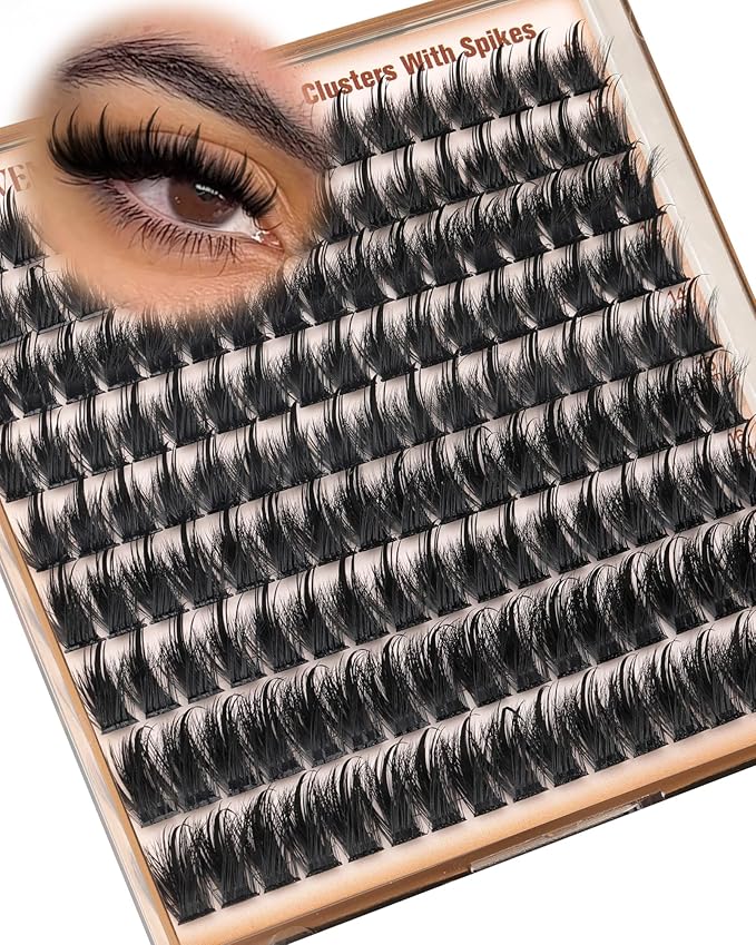 Goddvenus Manga Lash Clusters With Pre-made Spikes Wispy Cluster Eyelash Extensions Fluffy Anime Eyelashes Clusters Reusable Faux Mink Fairy Individual Lash Extension (D Curve 12-18mm 153 pcs)