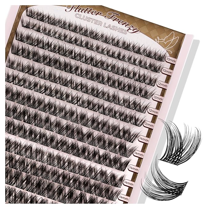 PopUp Cluster Lashes 168pcs Wispy Lash Clusters Soft D Curl Eyelash Clusters Russian Lashes Clusters DIY Eyelash Extensions at Home,Thin Bank 9-18mm MIX (Y162)