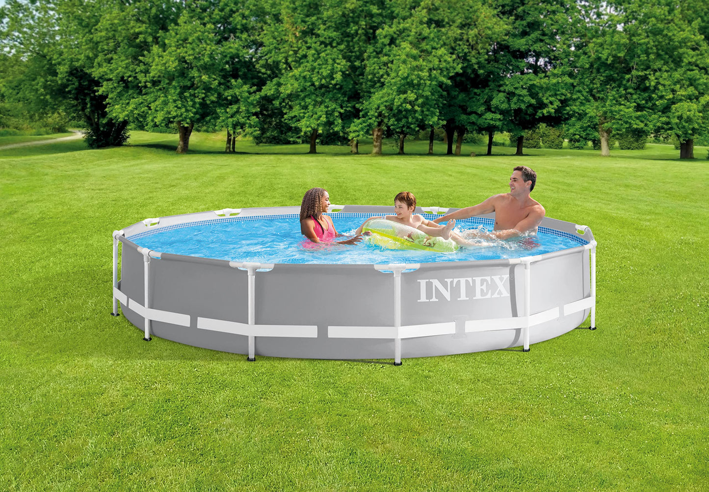 INTEX 26710EH Prism Frame Premium Above Ground Swimming Pool: 12ft x 30in – SuperTough Puncture Resistant – Rust Resistant – Easy Assemble – 1718 Gallon Capacity – Pool Only