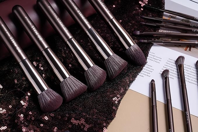 BS-MALL 14 Pcs Professional Makeup Brushes Set with Travel-friendly Case - Perfect for Eyeshadow Brush & Foundation Brush for Liquid Makeup - Gift for Daily Use & Multi Purpose Application