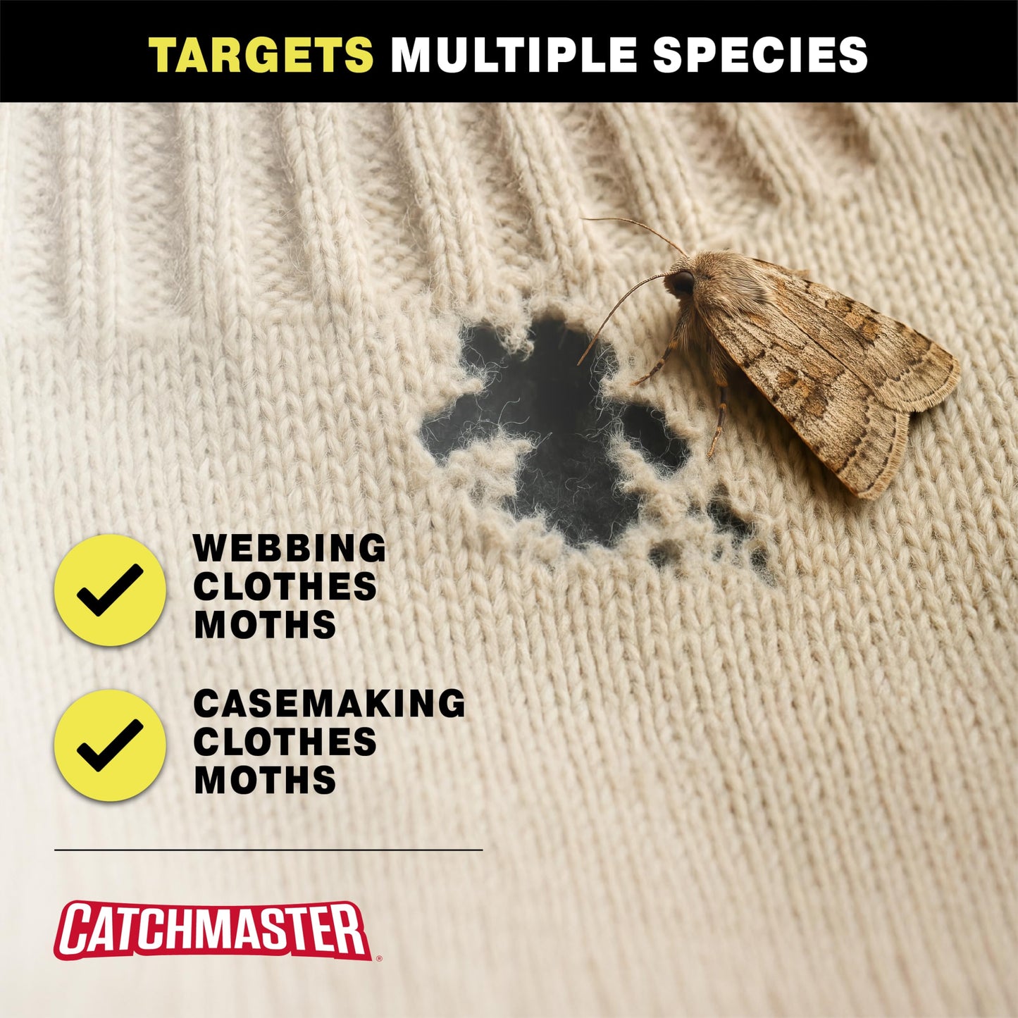 Catchmaster Clothing Moth Traps with Premium Extra Strength Odorless Pheromone Technology – Red, XL, Extra-Strength Glue – Traps & Targets Casemaking and Webbing Moths - 6-Pack