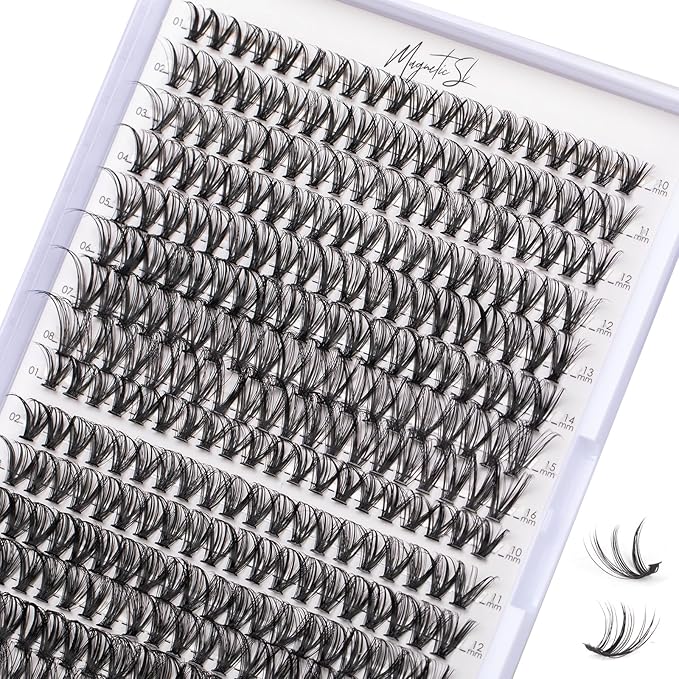 Lash Clusters 320pcs Individual Lashes 30D&40D DIY Lash Extensions Lash Clusters False Eyelashes Natural Look 10-16mm Mix Cluster Eyelash Extensions EASY TO USE (30D+40D-0.07D)