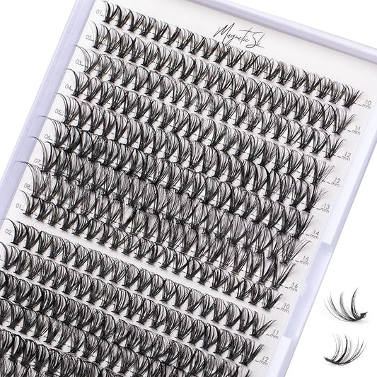 Lash Clusters 320pcs Individual Lashes 30D&40D DIY Lash Extensions Lash Clusters False Eyelashes Natural Look 10-16mm Mix Cluster Eyelash Extensions EASY TO USE (30D+40D-0.07D)