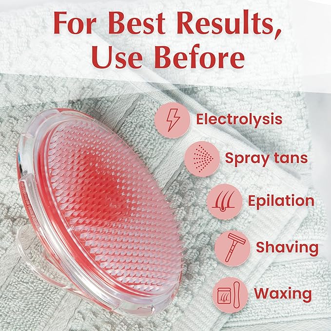 Dylonic Exfoliating Brush for Ingrown Hair and Razor Bump Prevention - Gentle Pre-Shave Exfoliator for Silky Smooth Skin on Face, Legs, Bikini Line - Orange, 4x3-Inch (Pack of 2)
